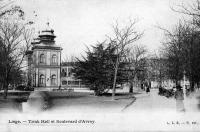 carte postale ancienne de Liège Trink Hall et Boulevard d'Avroy