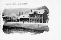 carte postale ancienne de Malmedy La gare