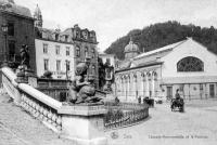 carte postale ancienne de Spa Cascade Monumentale et le Pouhon