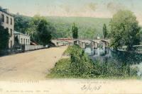 carte postale ancienne de Chaudfontaine Le Pont du chemin de fer