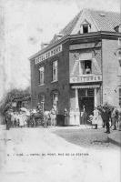 carte postale ancienne de Visé Hôtel du pont - rue de la station