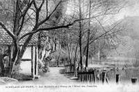 carte postale ancienne de Comblain-au-Pont Les rochers et l'étang de l'hôtel des familles