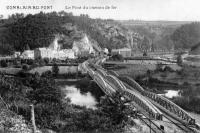 carte postale ancienne de Comblain-au-Pont Le pont du chemin de fer