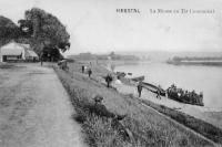 carte postale ancienne de Herstal La Meuse au Tir Communal