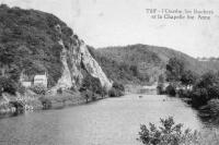 postkaart van Tilff L'Ourthe, les rochers et la chapelle Ste Anne