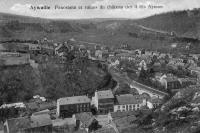 carte postale ancienne de Aywaille Panorama et ruines du château des 4 fils Aymon