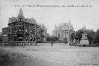 carte postale ancienne de Huy Statue de Ministre Joseph Lebeau, érigée dans la promenade de l'île