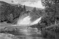 carte postale ancienne de Coo La cascade et le pont en bois