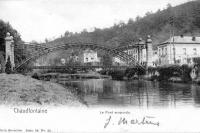 carte postale ancienne de Chaudfontaine Le Pont suspendu
