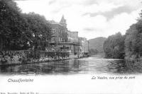carte postale ancienne de Chaudfontaine La Vesdre, vue prise du pont