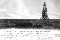 carte postale ancienne de Hautes-Fagnes Signal géodesique de la baraque Michel (altitude 671 mètres)