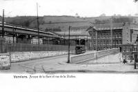 carte postale ancienne de Verviers Avenue de la Gare et rue de la Station