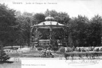 carte postale ancienne de Verviers Jardin et kiosque de l'Harmonie
