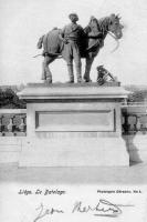 carte postale ancienne de Liège Statue Le Batelage ou Le Cheval de Halage (Les Terrasses)