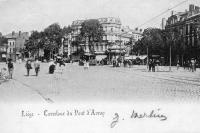carte postale ancienne de Liège Carrefour du Pont d'Avroy
