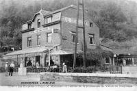 carte postale ancienne de Aywaille Hôtel Les Bruyères - Nonceveux - entrée de la promenade du Ninglinspo