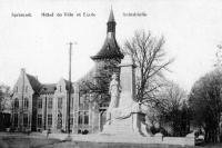 carte postale ancienne de Sprimont Hôtel de ville et école industrielle