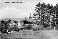 carte postale ancienne de Sprimont Paysage vers l'église