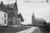 carte postale ancienne de Wanze La ferme et l'église
