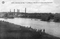 carte postale ancienne de Wanze La Meuse à Wanze et les Sucreries centrales