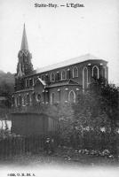 carte postale ancienne de Huy Statte - L'église