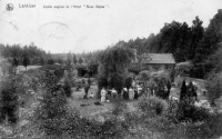 carte postale ancienne de Lanklaar Jardin anglais de l'hôtel Beau-Séjour