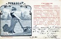 carte postale ancienne de Hasselt 1er au 8 juillet 1900 - Concours internationaux - Concours nationaux