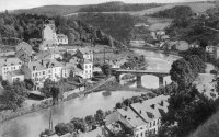 carte postale ancienne de Bouillon Pont de France et Château des Moines.