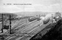 carte postale ancienne de Virton Intérieur de la gare Virton-St Mard
