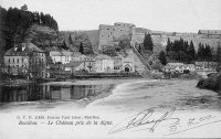 carte postale ancienne de Bouillon Le ChÃ¢teau pris de la digue