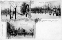 carte postale ancienne de Bastogne Souvenir de Bastogne. Avenue Mathieu - Place du Carré - Gare du sud