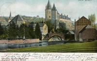 carte postale ancienne de Durbuy Le Château et le vieux pont