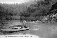 carte postale ancienne de Chiny En barquette de Chiny à La Cuisine