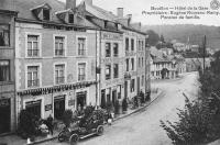 carte postale ancienne de Bouillon Hôtel de la Gare - Propriétaire Eugène Roussez-Remy- Pension de Famille