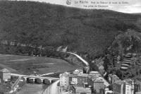 carte postale ancienne de Laroche Pont du Gravier et route de Cielle. Vue prise de Corumont.