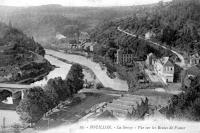 carte postale ancienne de Bouillon La Semoy - Vue sur les Routes de France et l'Hôtel de France