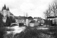 carte postale ancienne de Durbuy Ourthe, Château et Vieux Pont