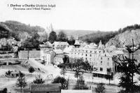 carte postale ancienne de Durbuy Panorama vers l'Hôtel Majestic