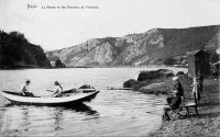 carte postale ancienne de Yvoir La Meuse et les Rochers de Fidevoie