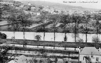 carte postale ancienne de Heer-Agimont La Meuse et le Canal