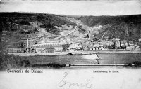 carte postale ancienne de Dinant Le faubourg de Leffe