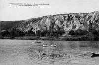 carte postale ancienne de Yvoir Rochers de Champal vus de l'hôtel de la Roche