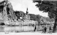 carte postale ancienne de Dinant Le chemin de halage