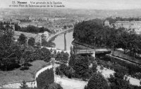 carte postale de Namur Vue générale de la Sambre et vieux pont de Salzinne