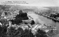 postkaart van Namen Vue générale de la Meuse. La passerelle et confluent