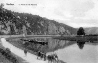 carte postale ancienne de Waulsort La Meuse et les rochers