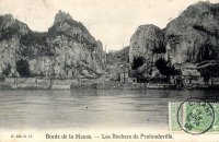 carte postale ancienne de Profondeville Bords de Meuse - Les Rochers de Profondeville