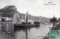 carte postale ancienne de Dinant Navigation sur la Meuse