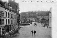 carte postale ancienne de Dinant Vue sur le Pont et sur la Place St Médard