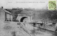 carte postale ancienne de Jemelle Pont et acqueduc du chemin de fer sur la Wamme